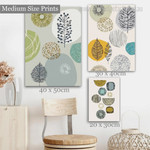 Leaves Pattern Botanical Abstract Scandinavian Framed Artwork Image 3 Piece Canvas Prints for Wall Decoration