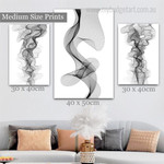 Vapor Trails Abstract Modern Framed Artwork Picture 3 Piece Wall Art for Room Wall Adornment