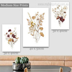 Wildflowers Botanical Vintage Floral Art Framed Artwork Picture 3 Piece Wall Art for Home Decoration
