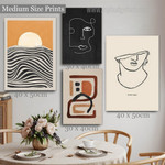 Bold Strias Tarnish Spots Geometric 4 Multi Panel Painting Set Photograph Abstract Rolled Print on Canvas for Wall Hanging Tracery