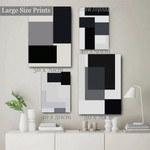 Black And White Rectangles Modern Abstract Geometrical Photograph 4 Piece Set Stretched Artwork Canvas Print for Room Wall Garnish Black And White Rectangles Modern Abstract Geometrical Photograph 4 Piece Set Stretched Artwork Canvas Print for Room Wall Garnish
