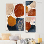 Bold Smears Abstract Watercolor Modern Artwork Photo 3 Piece Canvas Set for Room Wall Garniture