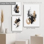 Black Splotches Circle Abstract Photograph 3 Piece Set Artwork Wrapped Rolled Modern Canvas Print for Room Wall Embellishment Black Splotches Circle Abstract Photograph 3 Piece Set Artwork Wrapped Rolled Modern Canvas Print for Room Wall Embellishment