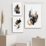 Black Splotches Modern Abstract Stretched Canvas Print 3 Piece Set Photograph for Room Wall Art Equipment Black Splotches Modern Abstract Stretched Canvas Print 3 Piece Set Photograph for Room Wall Art Equipment