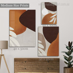 Leafage Smudges Botanical Abstract Modern Artwork Photo 3 Piece Canvas Set for Room Wall Garniture