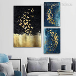 Gold Fishes And Butterflies Abstract Animal Stretched Photograph 3 Multi Panel Set Art Modern Canvas Print for Room Wall Flourish Gold Fishes And Butterflies Abstract Animal Stretched Photograph 3 Multi Panel Set Art Modern Canvas Print for Room Wall Flourish