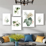 Monstera Tropical Leafage Leaves Watercolor Stretched Botanical Photograph 5 Piece Set Canvas Print Art for Room Wall Hanging Getup Monstera Tropical Leafage Leaves Watercolor Stretched Botanical Photograph 5 Piece Set Canvas Print Art for Room Wall Hanging Getup