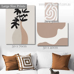 Boho Vase Minimalist Abstract Modern Still Life Artwork Picture 3 Piece Canvas Art for Room Wall Garnish