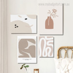 Flower in Vase Boho Minimalist Abstract Modern Still Life Artwork Picture 4 Piece Canvas Art for Room Wall Ornament Flower in Vase Boho Minimalist Abstract Modern Still Life Artwork Picture 4 Piece Canvas Art for Room Wall Ornament