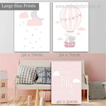 Pretty Stars Cute Animal Nursery Kids Modern Artwork Photo 3 Panel Canvas Set for Room Wall Decoration