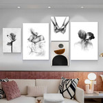 Couple Kiss Backside Figure Abstract 5 Piece Set Modern Stretched Canvas Print Photograph for Room Wall Art Garniture Couple Kiss Backside Figure Abstract 5 Piece Set Modern Stretched Canvas Print Photograph for Room Wall Art Garniture