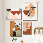 Curved Spots Abstract Still Life Botanical Scandinavian Framed Artwork Picture 4 Piece Canvas Art for Room Wall Ornament Curved Spots Abstract Still Life Botanical Scandinavian Framed Artwork Picture 4 Piece Canvas Art for Room Wall Ornament