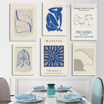 Nude Feme Maculas Spots Abstract Figure 6 Panel Set Painting Photograph Vintage Rolled Canvas Print Home Wall Drape