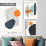 Colorific Splashes Stroke Abstract Modern Photograph Geometric 3 Piece Set Canvas Print Wall Hanging Artwork Assortment