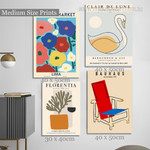 Florentia Plant Swan Floral 4 Multi Panel Painting Set Photograph Nordic Print on Canvas for Wall Hanging Outfit
