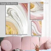Smears Marble Pattern Spots Modern 3 Multi Panel Abstract Painting Set Photograph Rolled Canvas Print for Room Wall Garnish