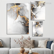 Circuitous Flecks Marble Modern Cheap Wrapped Rolled 3 Multi Panel Wall Art Photograph Abstract Canvas Print for Room Tracery
