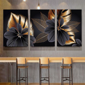 Tropical Split Leaves Botanical Modern Framed Painting Photograph 3 Piece Framed Canvas Prints Set For Living Room Canvas Prints