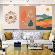 Colourful Mountains Abstract Landscape Modern 3 Piece Canvas Painting Picture Prints For Room Decor