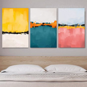 Tarnishes Abstract Modern Stretched 3 Piece Multi Panel Wall Art Painting Picture Canvas Prints For Room Flourish