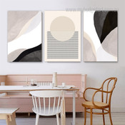 Tortuous Abstract Geometric Contemporary Modern Painting Picture 3 Panel Canvas Prints For Room Decor