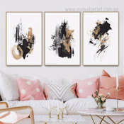 Tarnishes Abstract Modern Artwork Photo 3 Piece Canvas Prints For Room Wall Tracery