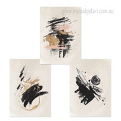 Taints Abstract Modern Artwork Photo 3 Piece Wall Art Canvas Prints