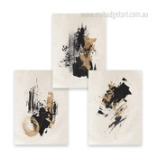 Hued Splotches Modern Artwork Photo 3 Piece Abstract Wall Art Canvas Prints