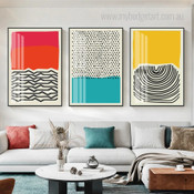 Wiggly Abstract Modern Painting Image 3 Piece Canvas Wall Art Prints For Wall Assortment