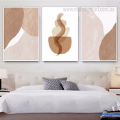 Flecks Abstract Scandinavian Stretched Framed Painting Image 3 Piece Canvas Wall Art Prints For Room Garnish
