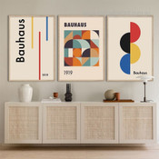 Rotund Abstract Typography Modern Stretched Framed Painting Photograph 3 Piece Canvas Art Set Prints For Room Outfit