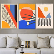 Geometric Abstract Design Minimalist Artwork 3 Piece Wall Art Canvas Prints for Room Wall Décor