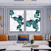 Stains Abstract Modern Framed Stretched Painting Image 2 Piece Wall Decor Set Prints For Room Moulding