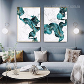 Stains Abstract Modern Framed Stretched Painting Photo 2 Piece Canvas Prints For Room Decor