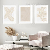 Bold Lines Abstract Minimalist Framed Stretched Artwork 3 Panel Canvas Prints for Room Wall Adornment