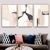 Marble Texture Nordic Scandinavian Abstract Framed Stretched Artwork 3 Panel Canvas Prints for Room Wall Garnish