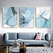 Marble Abstract Modern Painting Photo Framed Stretched 3 Multi Piece Wall Art Prints For Room Decor