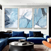 Marble Abstract Modern Painting Photo Framed Stretched 3 Panel Canvas Prints For Room Drape