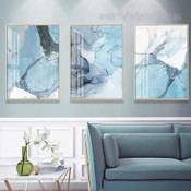 Marble Abstract Modern Painting Photo Framed Stretched 3 Piece Canvas Wall Art Prints For Room Disposition