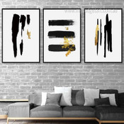Brush Streaks Abstract Modern Stretched Framed Artwork Image 3 Piece Cheap Multi Panel Wall Art Set Prints For Room Decor