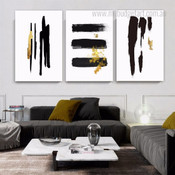 Brush Streaks Abstract Modern Stretched Framed Painting Image 3 Multi Piece Wall Art Set Prints For Room Moulding