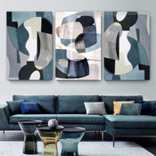 Wandering Abstract Modern Stretched Framed Painting Photo 3 Piece Canvas Wall Art Prints For Room Garnish