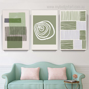 Circular Spiral Minimalist Abstract Stretched Framed Artwork 3 Piece Wall Art for Room Wall Decoration