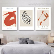 Decoupes Minimalist Abstract Stretched Framed Artwork 3 Piece Canvas Prints for Room Wall Onlay