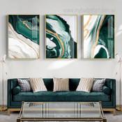 Gold Foil Scandinavian Abstract Stretched Framed Artwork 3 Piece Wall Art for Room Wall Spruce