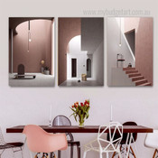Obsession Stairs Abstract Landscape 3 Panel Set Modern Painting Photograph Print On Canvas Home Wall Equipment