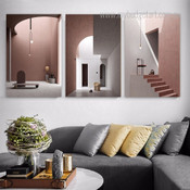 Obsession Stairs Abstract 3 Panel Landscape Set Modern Artwork Photograph Print On Canvas Home Wall Assortment