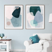 Quartz Abstract Watercolor Stretched Framed Artwork 2 Piece Canvas Prints for Room Wall Adorn