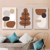 Roundly Blobs Geometrical Photograph Abstract Scandinavian 3 Piece Set Canvas Print for Room Wall Art Embellishment