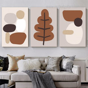 Roundly Blobs Spots Abstract Geometrical 3 Multi Panel Scandinavian Painting Set Photograph Canvas Print for Room Wall Drape